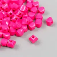 Бусины для творчества пластик "Кубик со сплющенными краями" розовый набор 30 гр d=0,8 см