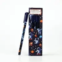 Ручка пластик пиши-стирай с колпачком "Космонавт", синяя паста, гелевая 0,5 мм