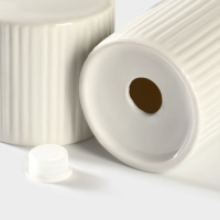 Набор фарфоровый для специй на подставке из бамбука BellaTenero &laquo;Эстет. Грани&raquo;, 2 предмета: солонка 100 мл, перечница 100 мл, цвет белый