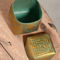 Корзинка плетеная "Голден" 20х20х26 см, голубой