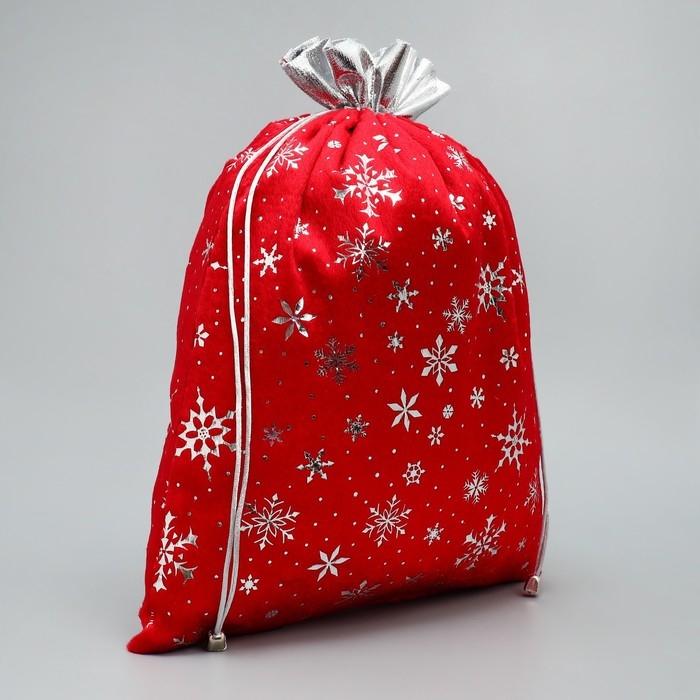 Мешочек подарочный плюш «Снег и солнце», снежинки, тиснение, 30 х 40 см +/- 1.5 см, Новый год Мешочек подарочный плюш «Снег и солнце», снежинки, тиснение, 30 х 40 см +/- 1.5 см, Новый год
