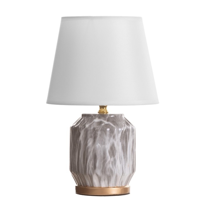 Лампа настольная "Вероника" 1х40Вт Е14 черный/белый 20х20х31см