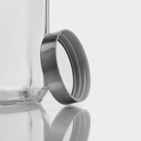 Банка стеклянная для хранения сыпучих продуктов Доляна &laquo;Призма&raquo;, 1 л, 9&times;18,5 см, с металлической крышкой