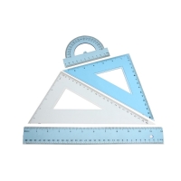 Набор геометрический: линейка 30 см, 2 угольника, транспортир, тонированный, МИКС Набор геометрический: линейка 30 см, 2 угольника, транспортир, тонированный, МИКС