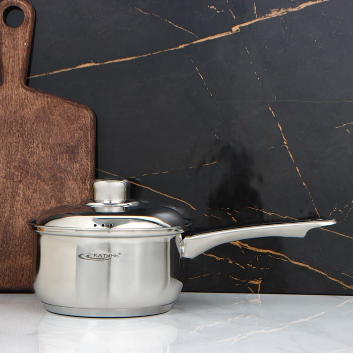 Ковш &laquo;Гретта&raquo;, 1,8 л, d=16 см, металлическая крышка, с теплораспределительным слоем, металлическая ручка, индукция