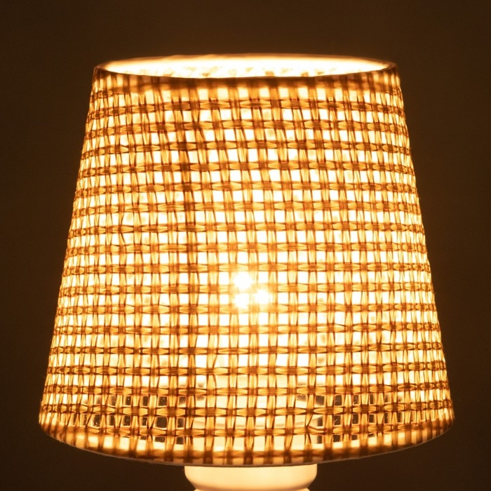 Абажур "Саржа" бежевый  E14 14х14х12 см.