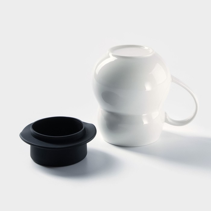 Кружка керамическая с силиконовой крышкой &laquo;Джентльмен&raquo;, 380 мл, рисунок МИКС