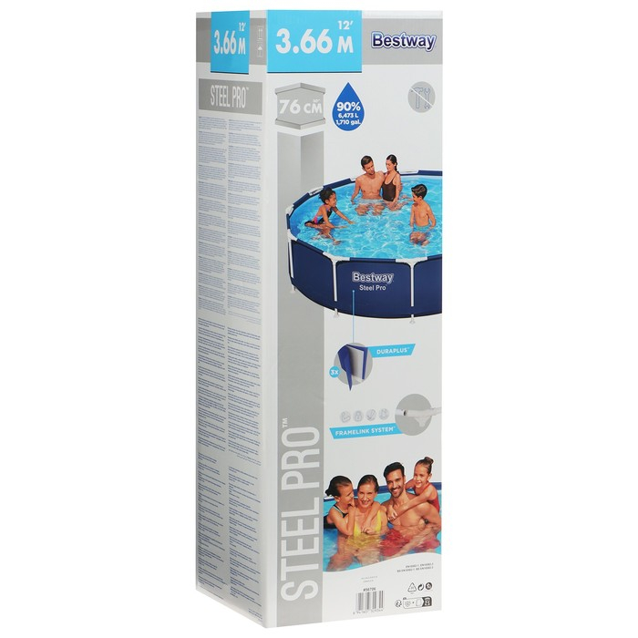 Бассейн каркасный Steel Pro, 366 см, x 76 см, 56706 Bestway Бассейн каркасный Steel Pro, 366 см, x 76 см, 56706 Bestway