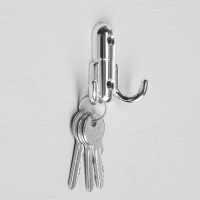 Крючок-вешалка № 8, цвет хром глянец, 100 шт.