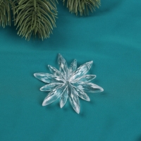 Украшение ёлочное "Снежинка сияние" (набор 3 шт) 6х6 см, прозрачный