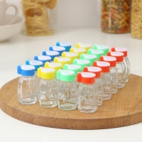 Набор стеклянных солонок Доляна &laquo;Грани&raquo;, 30 мл, 3,5&times;7 см, 24 предмета, цвет МИКС