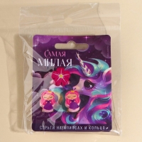 Бижутерия «Самя милая» набор для девочек: серьги клипсы и кольцо, 6 х 9 см Бижутерия «Самя милая» набор для девочек: серьги клипсы и кольцо, 6 х 9 см