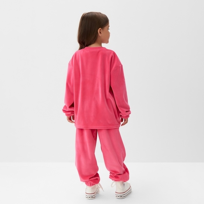 Костюм детский (свитшот, брюки) KAFTAN Plushy р.34 (122-128), фуксия Костюм детский (свитшот, брюки) KAFTAN Plushy р.34 (122-128), фуксия
