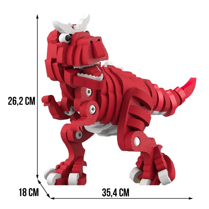 Конструктор &laquo;Тиранозавр&raquo;, мягкий, материал EVA, 118 деталей