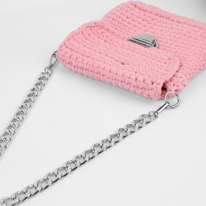 Цепочка для сумки, с карабинами, железная, 22 × 16 мм, 60 см, цвет серебряный Цепочка для сумки, с карабинами, железная, 22 × 16 мм, 60 см, цвет серебряный