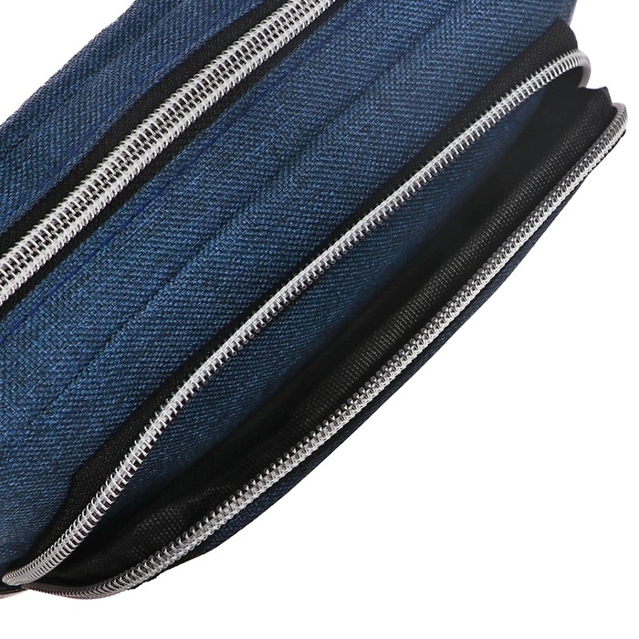 Пенал мягкий 2 отделения, 100 х 210 х 65 мм, объёмный, Calligrata, синий