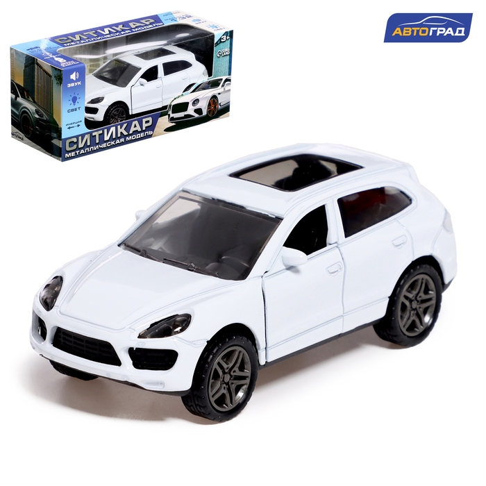 Машина металлическая &laquo;Каен&raquo;, инерция, 1:32, открываются двери, световые и звуковые эффекты, цвет белый