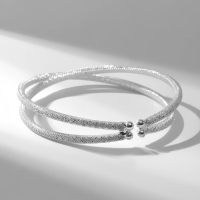 Браслет со стразами &laquo;Иллюзия&raquo; 2 ряда, цвет белый в серебре