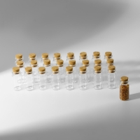 Набор баночек для хранения бисера, d = 2 × 4 см, 25 шт, в контейнере, 11 × 11 × 5 см Набор баночек для хранения бисера, d = 2 × 4 см, 25 шт, в контейнере, 11 × 11 × 5 см