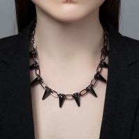 Колье &laquo;Шипы&raquo;, цвет серый металл, L=45 см