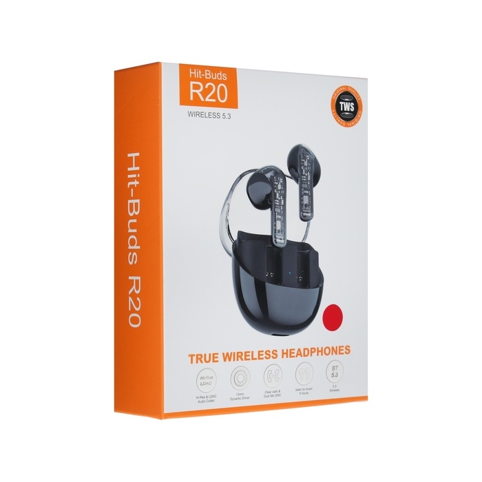 Наушники беспроводные R20, TWS, вкладыши, BT 5.3 , 30/200 мАч, шумоподавление, малиновые Наушники беспроводные R20, TWS, вкладыши, BT 5.3 , 30/200 мАч, шумоподавление, малиновые