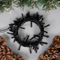 Гирлянда &laquo;Нить&raquo; 5 м, IP20, тёмная нить, 50 LED, свечение жёлтое, 8 режимов, 220 В