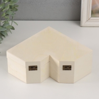 Шкатулка дерево под роспись "Сердце с гранями" крышка на магнитах 24х18х8 см