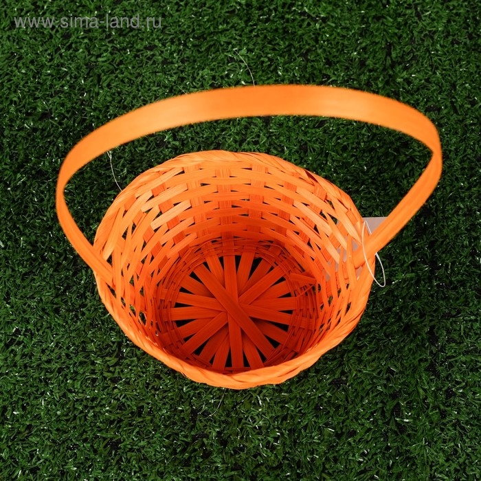 Корзина плетёная, бамбук, оранжевая, средняя Корзина плетёная, бамбук, оранжевая, средняя