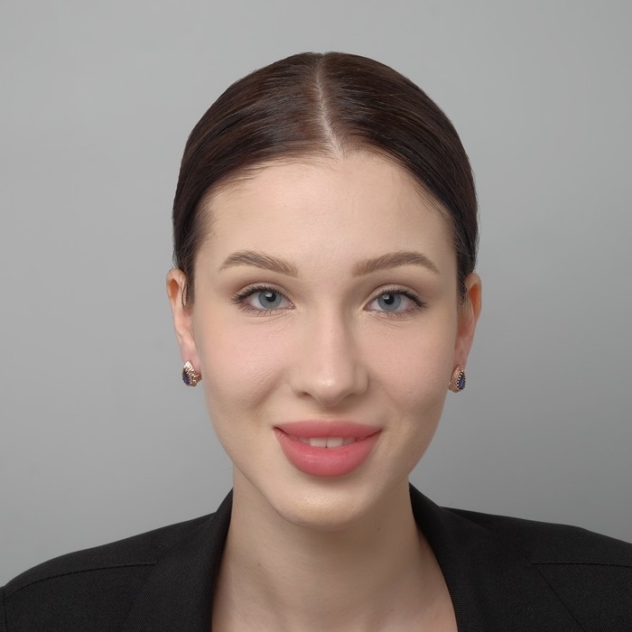 Серьги со стразами «Эдель» капля, цвет тёмно-синий в золоте Серьги со стразами «Эдель» капля, цвет тёмно-синий в золоте