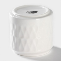 Набор банок фарфоровых для сыпучих продуктов на бамбуковой подставке BellaTenero &laquo;Тюльпан&raquo;, 7 предметов: 3 банки 300 мл, 3 ложки, подставка, керамические, цвет белый