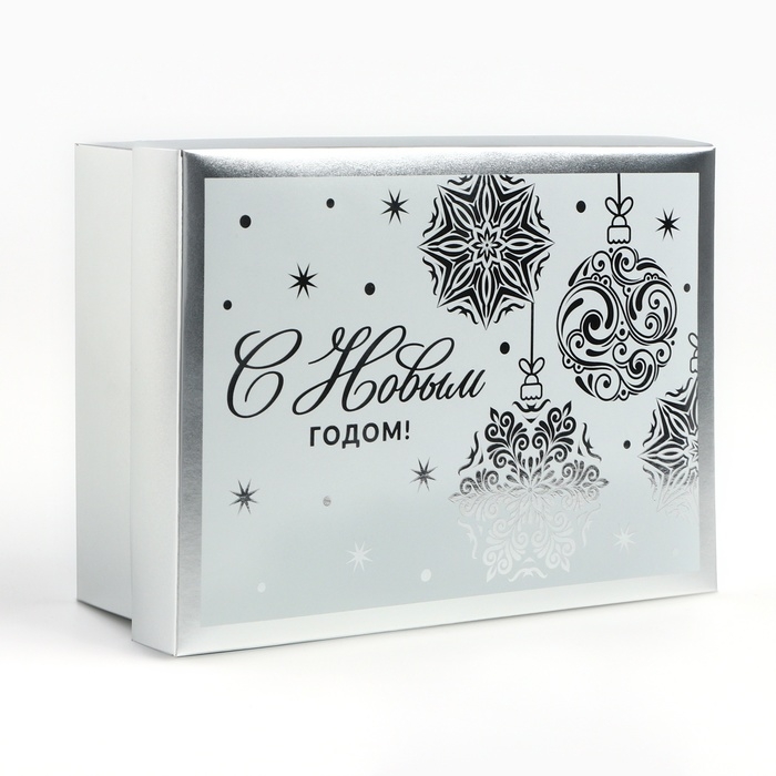 Коробка подарочная новогодняя складная &laquo;Ёлочные шары&raquo;, 21 х 15 х 7 см, Новый год