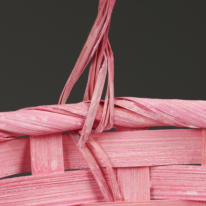 Корзина плетеная, D16 х 13,5 х 20 см, розовая, бамбук Корзина плетеная, D16 х 13,5 х 20 см, розовая, бамбук