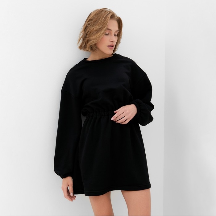 Платье женское MINAKU: Casual Collection цвет черный, р-р 42 Платье женское MINAKU: Casual Collection цвет черный, р-р 42