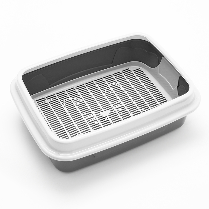 Туалет с бортом с сеткой,  45х34х15 см, серый