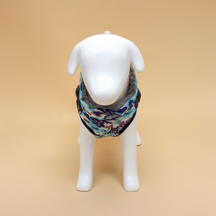 Куртка для собак со шлейкой, размер 3XL (ДС 50 см, ОШ 46 см, ОГ 64 см), камуфляжная