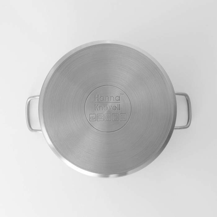 Кастрюля из нержавеющей стали Hanna Kn&ouml;vell с крышкой, 11 л, d=28 см, h=18 см, толщина стенки 0,8 мм, индукция