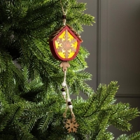 Ёлочная игрушка &laquo;Домик со снежинкой&raquo;, от батареек, свечение тёплое белое