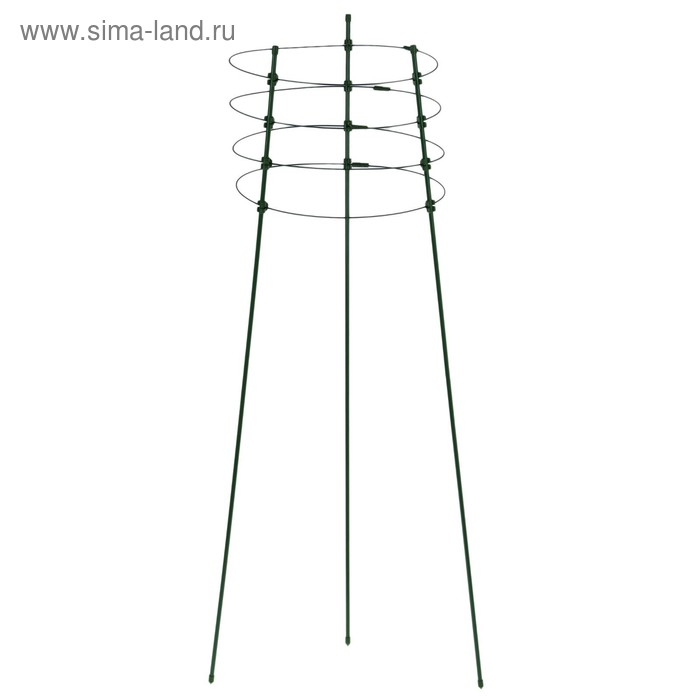 Кустодержатель, 4 кольца, d = 26,5 см, h = 120 см, металл, зелёный, Greengo Кустодержатель, 4 кольца, d = 26,5 см, h = 120 см, металл, зелёный, Greengo