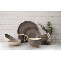 Чайная пара керамическая Доляна &laquo;Морской мир&raquo;, 2 предмета: чашка 200 мл, блюдце d=14,5 см, цвет коричневый