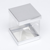 Коробка с PVC Мини 10 X 10 X 12 см "Серебро"