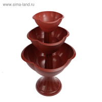 Клумба пластиковая, 3 яруса, d = 27&ndash;40&ndash;55 см, h = 90 см, коричневая, &laquo;Водопад&raquo;