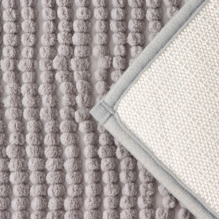 Коврики для ванной и туалета Доляна &laquo;Букли&raquo;, 2 шт, 40&times;50, 50&times;80 см, цвет серый