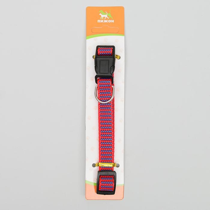 Ошейник рифленый, 40 х 1,5 см, красно-синий