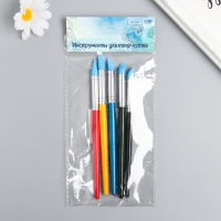 Набор инструментов для придания формы "Краски" 5 шт h=16 и 17 см дерево, металл, резина Набор инструментов для придания формы "Краски" 5 шт h=16 и 17 см дерево, металл, резина