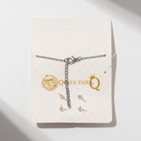 Гарнитур 4 предмета: серьги (3 пары), кулон &laquo;Цветочный набор&raquo;, цвет белый в серебре, 45 см