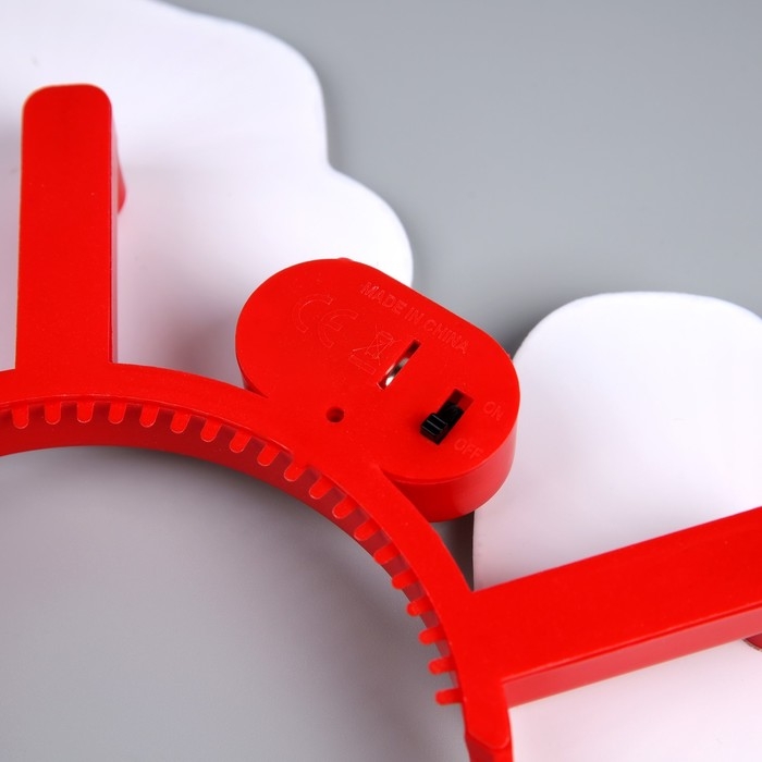 Ободок светодиодный Ободок светодиодный "Колпак" 18x16x3 см, 2 LED, батарейки AG10x3 (в комплекте), мерцание, свечение мульти