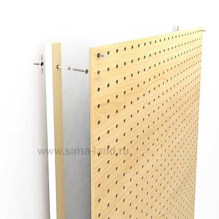 Настенная перфорированная панель односторонняя 60×0,6×180 см, шаг 2,5 см, цвет чёрный Настенная перфорированная панель односторонняя 60×0,6×180 см, шаг 2,5 см, цвет чёрный