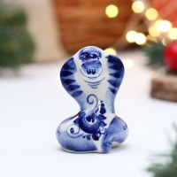 Новый год. Сувенир символ года "Змея Гая", гжель