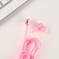 Наушники вакуумные со стразами, розовые Наушники вакуумные со стразами, розовые