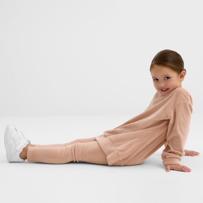 Костюм детский (свитшот, леггинсы) KAFTAN Plushy р.36 (134-140), бежевый Костюм детский (свитшот, леггинсы) KAFTAN Plushy р.36 (134-140), бежевый